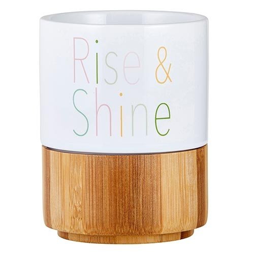 Rise & Shine Ceramic Mug with Bamboo Base  DAME BOHEME
