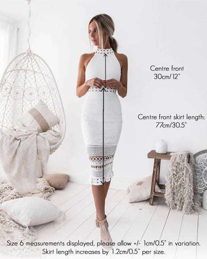 RIVERS MIDI DRESS - WHITE LACE  DAME BOHEME