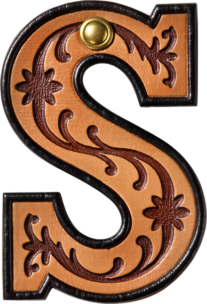 Monogrammed Initial Western Leather Look Saddle Longhorn Cowboy Cowgirl Kitchen Dish Towels Made in America  DAME BOHEME