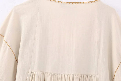 Printed V-Neck Kimono Sleeve Mini Dress Trendsi