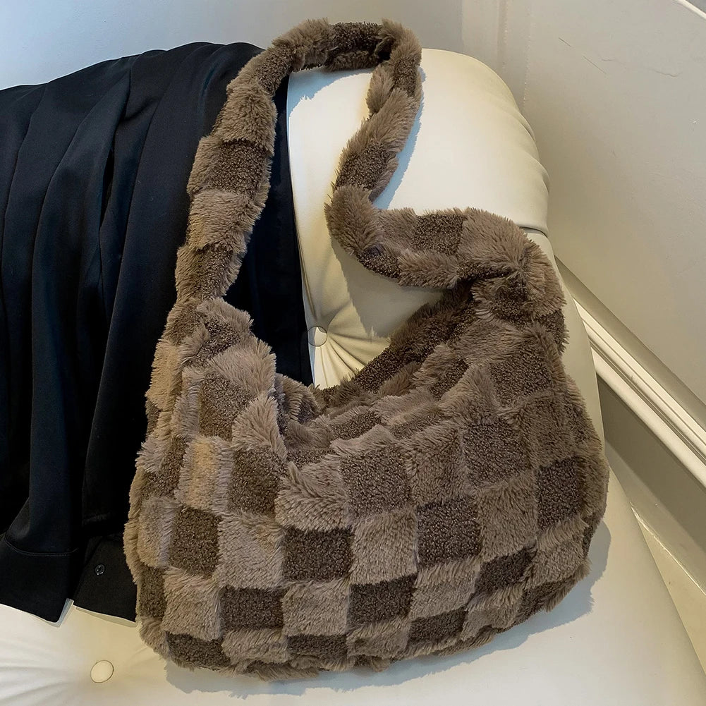 Casual Checkered Trendy Shoulder Bag