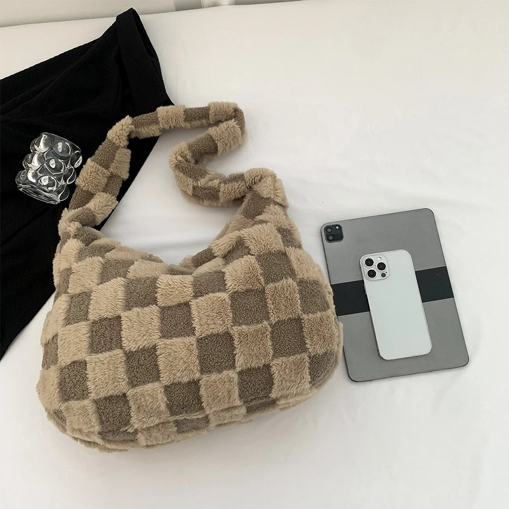 Casual Checkered Trendy Shoulder Bag