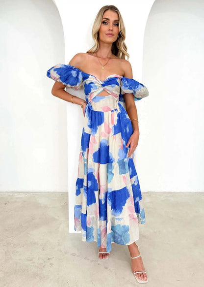 Off-Shoulder Floral Tiered Dress with Ruffle Details Trendsi