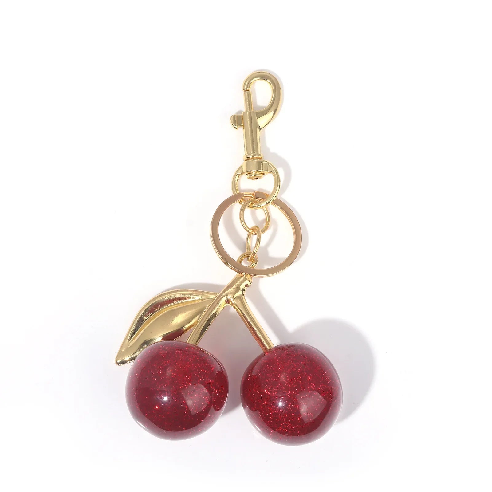 Crystal Cherry Bag Charm Pendant Keychain Handbag Accessories