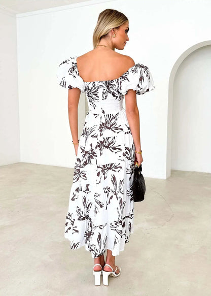 Off-Shoulder Floral Tiered Dress with Ruffle Details Trendsi