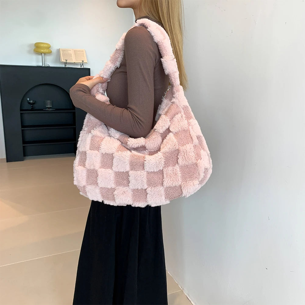 Casual Checkered Trendy Shoulder Bag