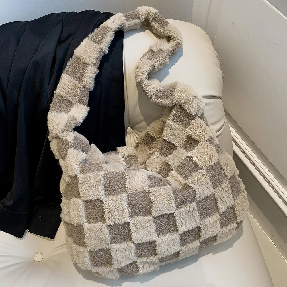 Casual Checkered Trendy Shoulder Bag