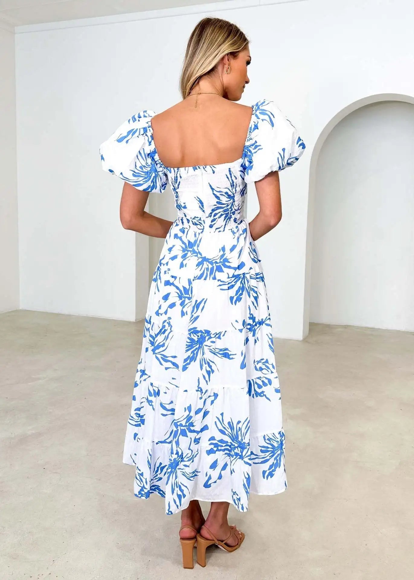 Off-Shoulder Floral Tiered Dress with Ruffle Details Trendsi