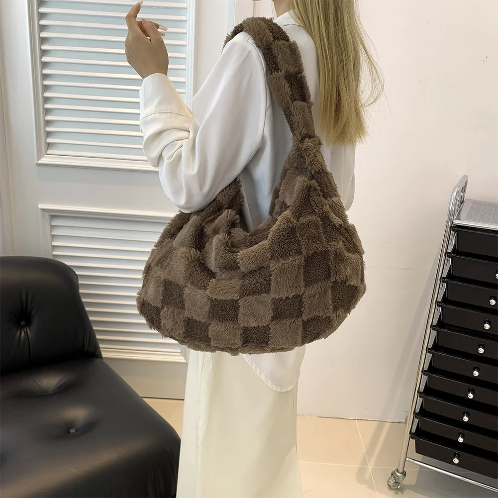 Casual Checkered Trendy Shoulder Bag