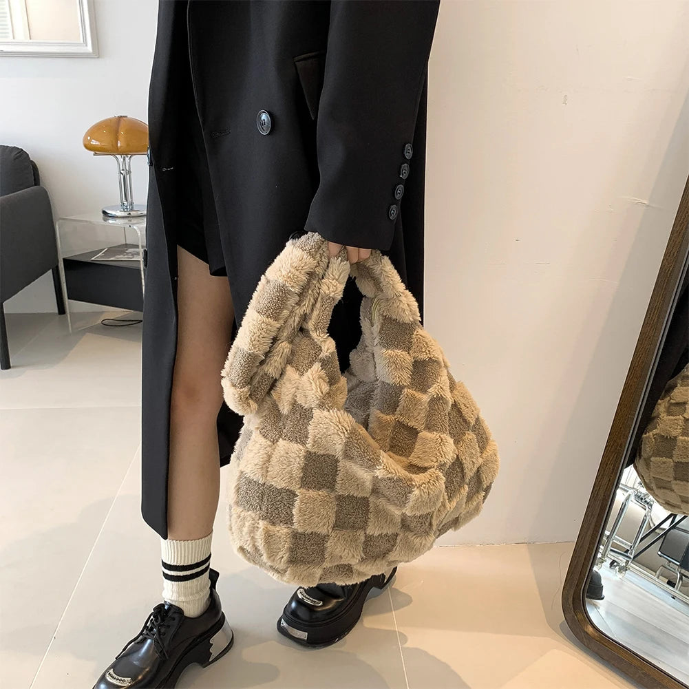 Casual Checkered Trendy Shoulder Bag