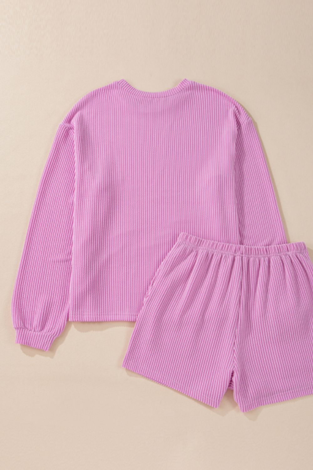 Bubble Gum Rabbit Sequin Corded Rib Top and Shorts Set Trendsi