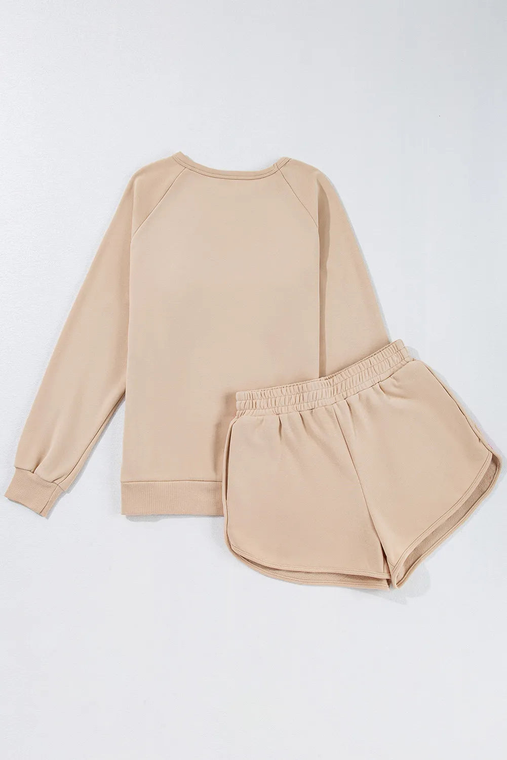 Contrast Striped Round Neck Top and Shorts Set Trendsi