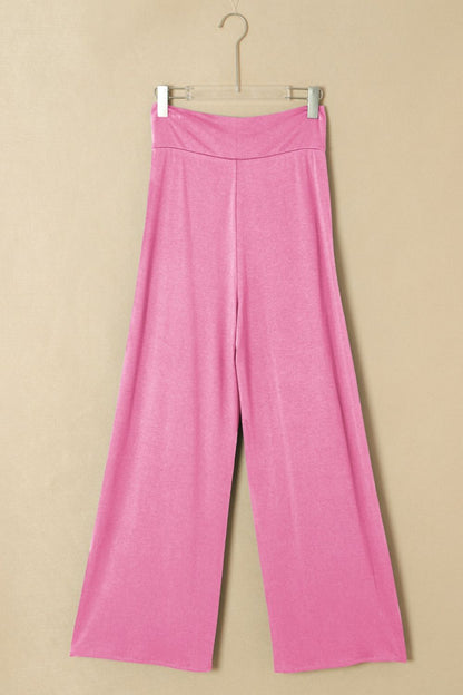 Knotted Waist Split Leg Relaxed Pants Trendsi