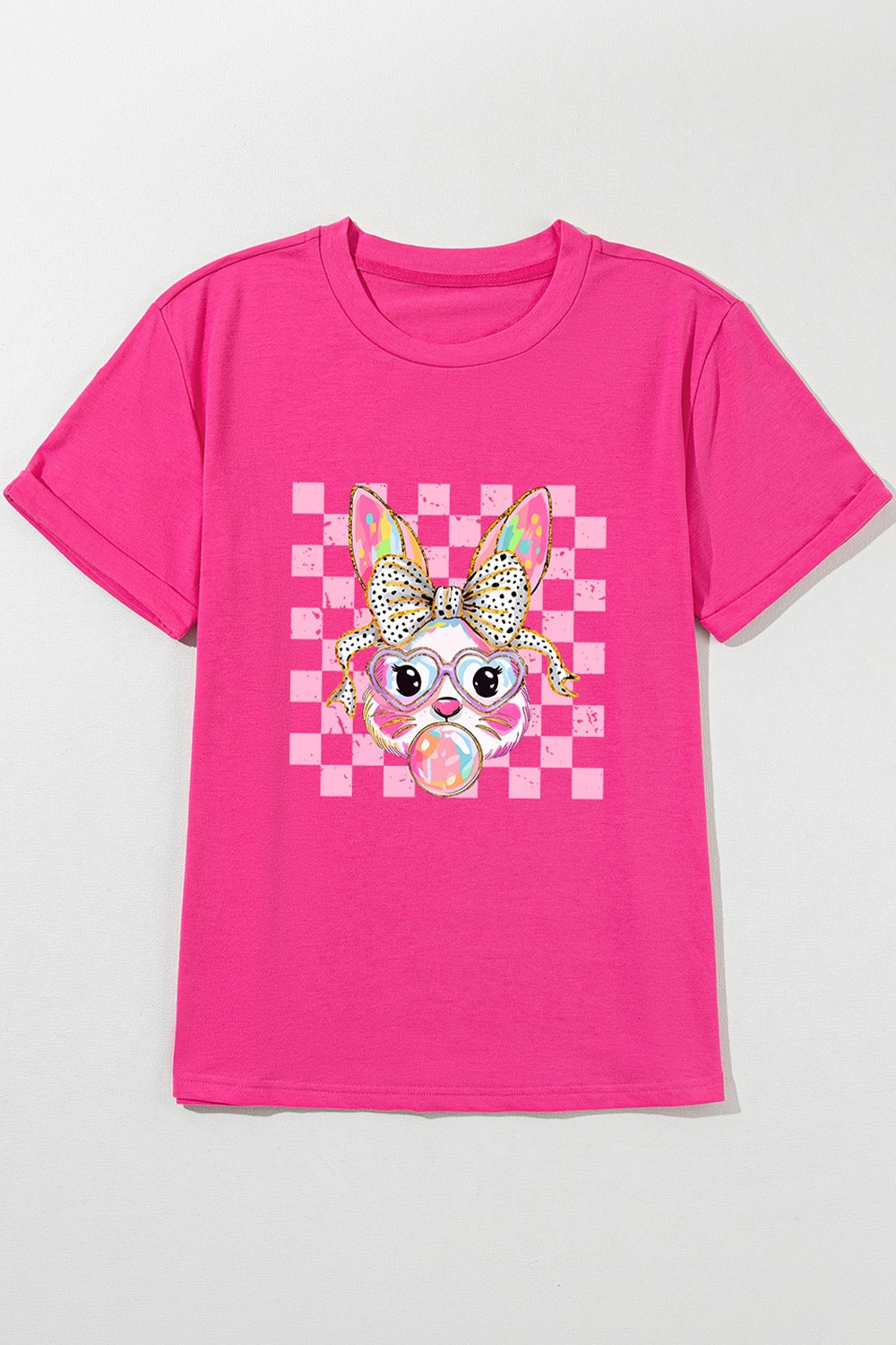 Rabbit Graphic Round Neck Short Sleeve T-Shirt Trendsi