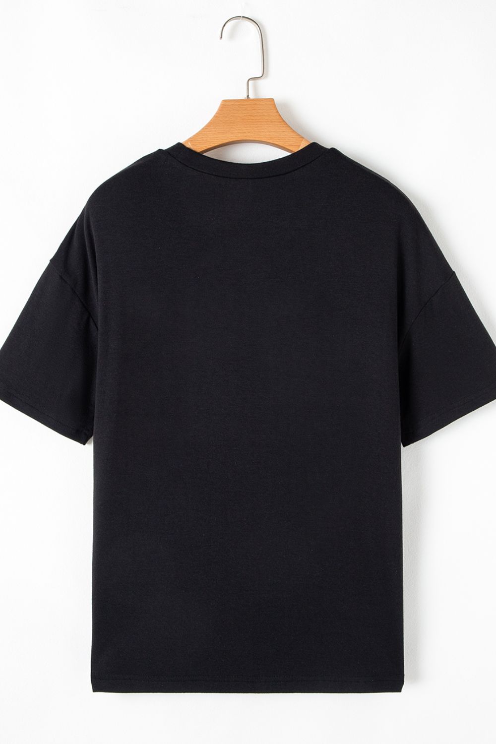Sequin Stripes Crew Neck T Shirt Trendsi