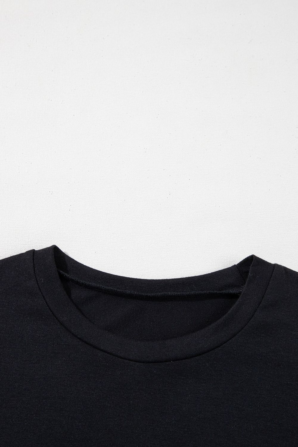 Sequin Stripes Crew Neck T Shirt Trendsi