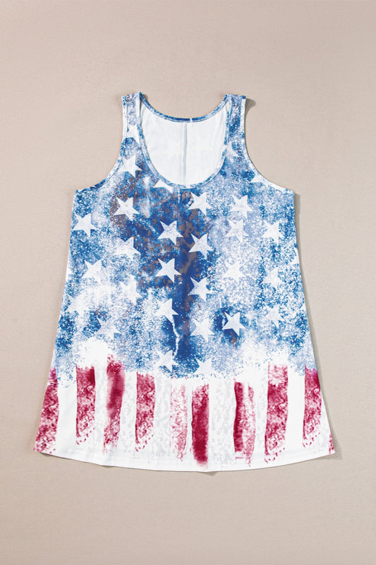US Flag Patriotic Scoop Neck Tank Trendsi