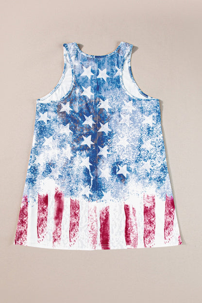US Flag Patriotic Scoop Neck Tank Trendsi