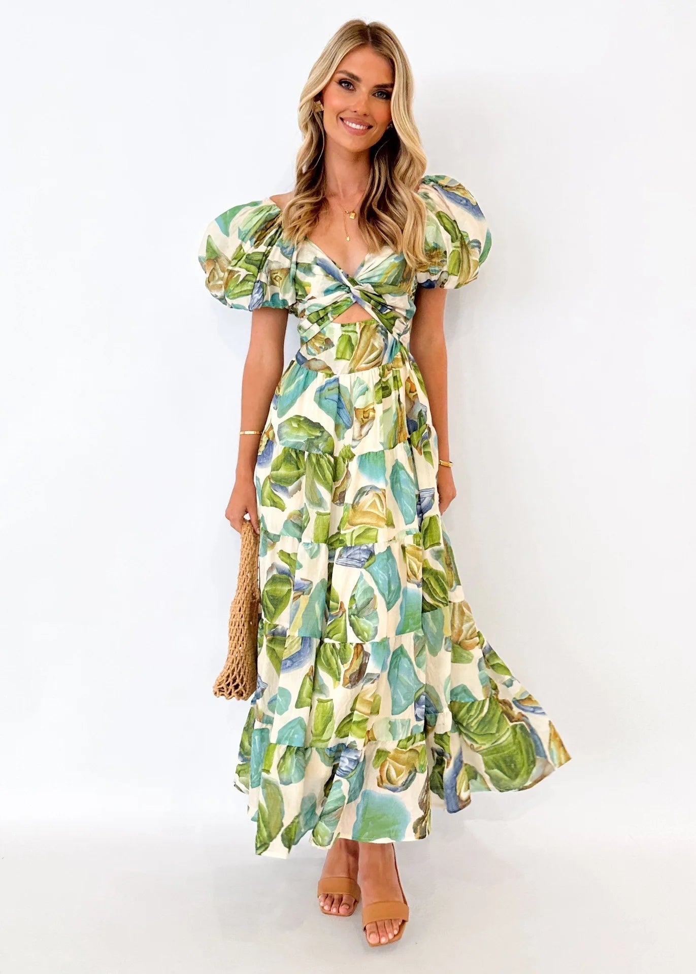 Off-Shoulder Floral Tiered Dress with Ruffle Details Trendsi