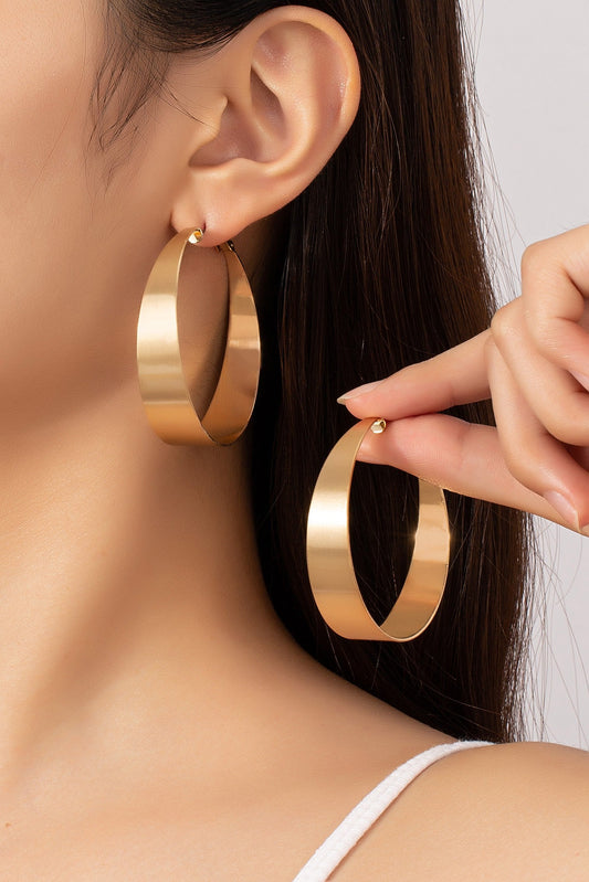 Satin Surface Wide Hoop Earrings LA3accessories