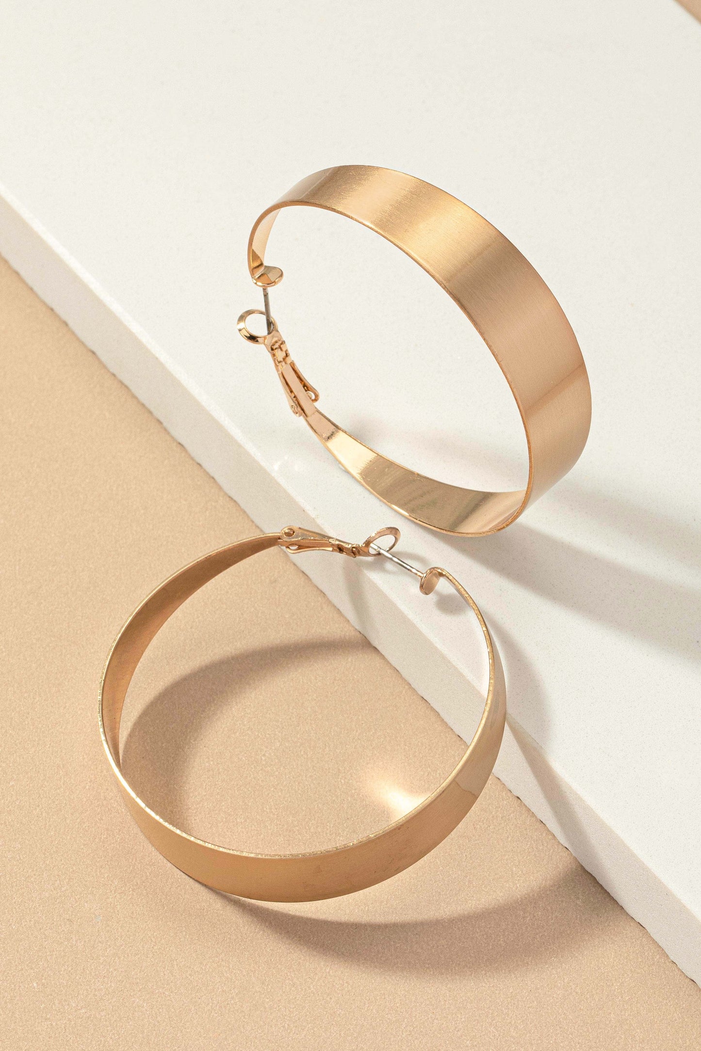 Satin Surface Wide Hoop Earrings LA3accessories
