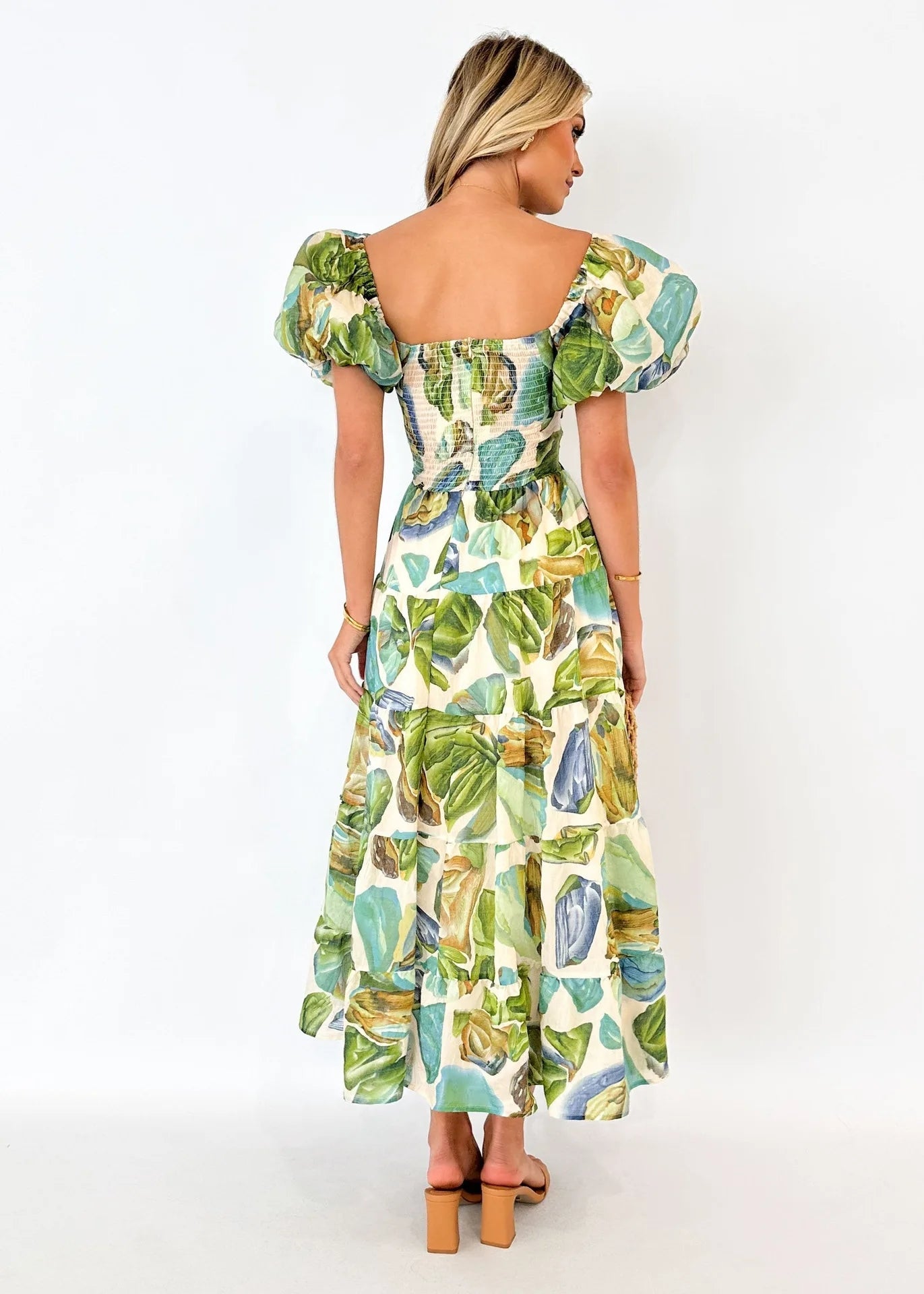 Off-Shoulder Floral Tiered Dress with Ruffle Details Trendsi