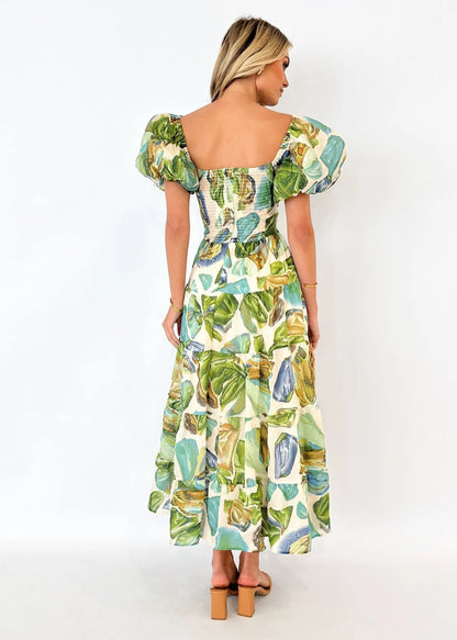 Off-Shoulder Floral Tiered Dress with Ruffle Details Trendsi