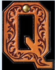 Monogrammed Initial Western Leather Look Saddle Longhorn Cowboy Cowgirl Kitchen Dish Towels Made in America  DAME BOHEME