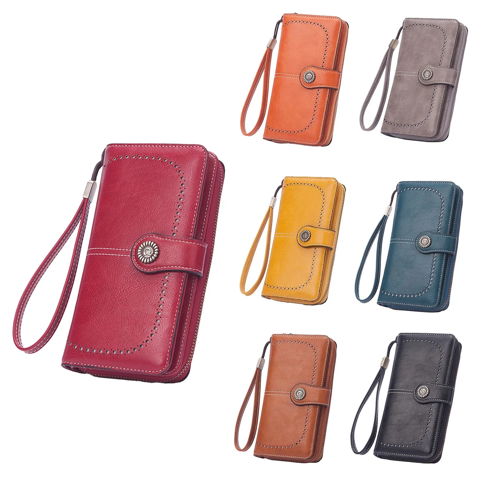 Faux Leather Long Retro Multi-function Wallet