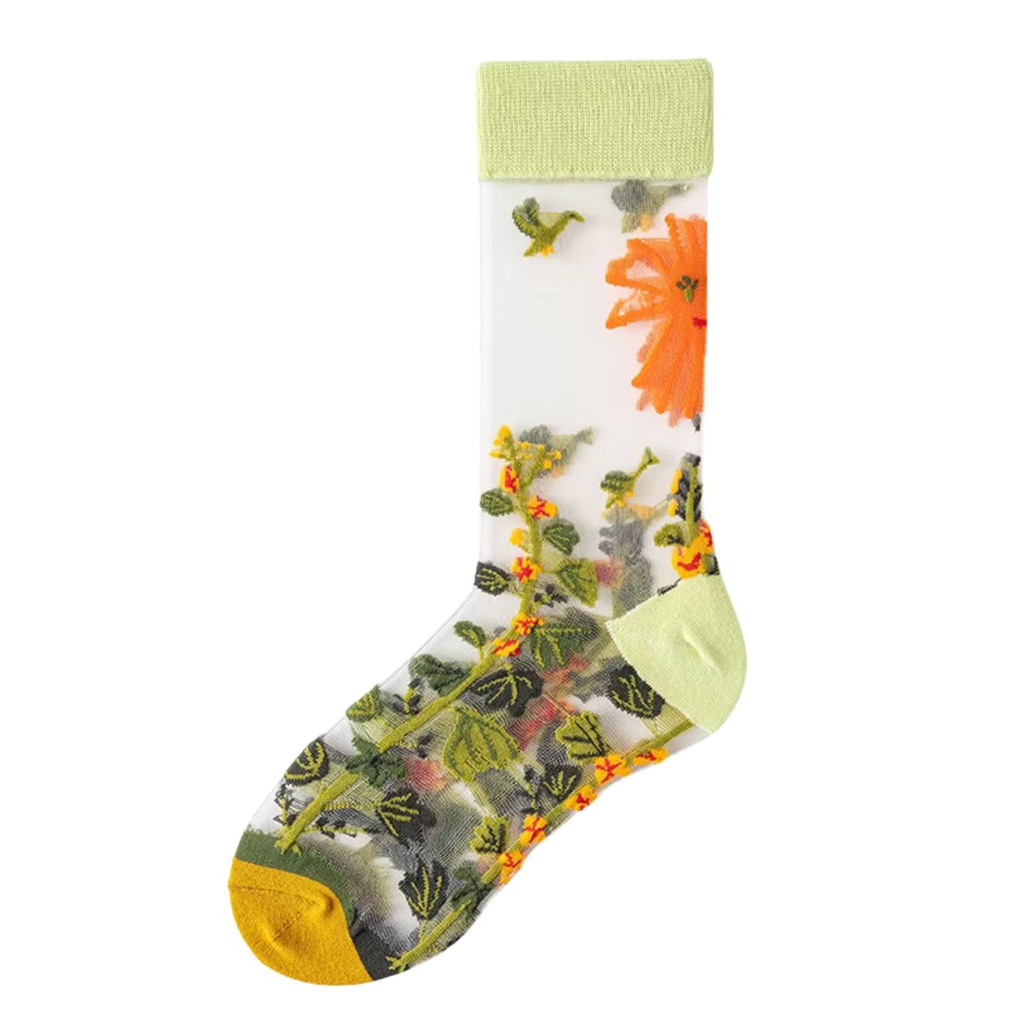 Sheer Plant Lover Socks in 5 Nature-Inspired Styles [Fits Size 5-9]  DAME BOHEME