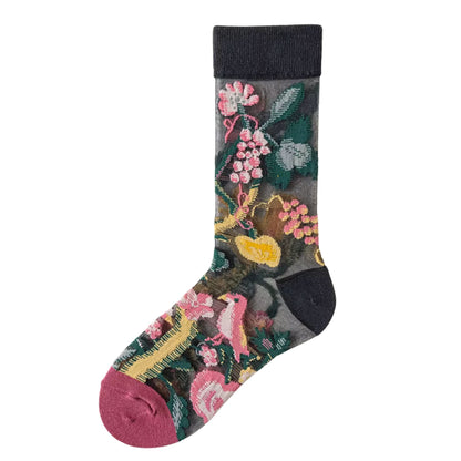 Sheer Plant Lover Socks in 5 Nature-Inspired Styles [Fits Size 5-9]  DAME BOHEME