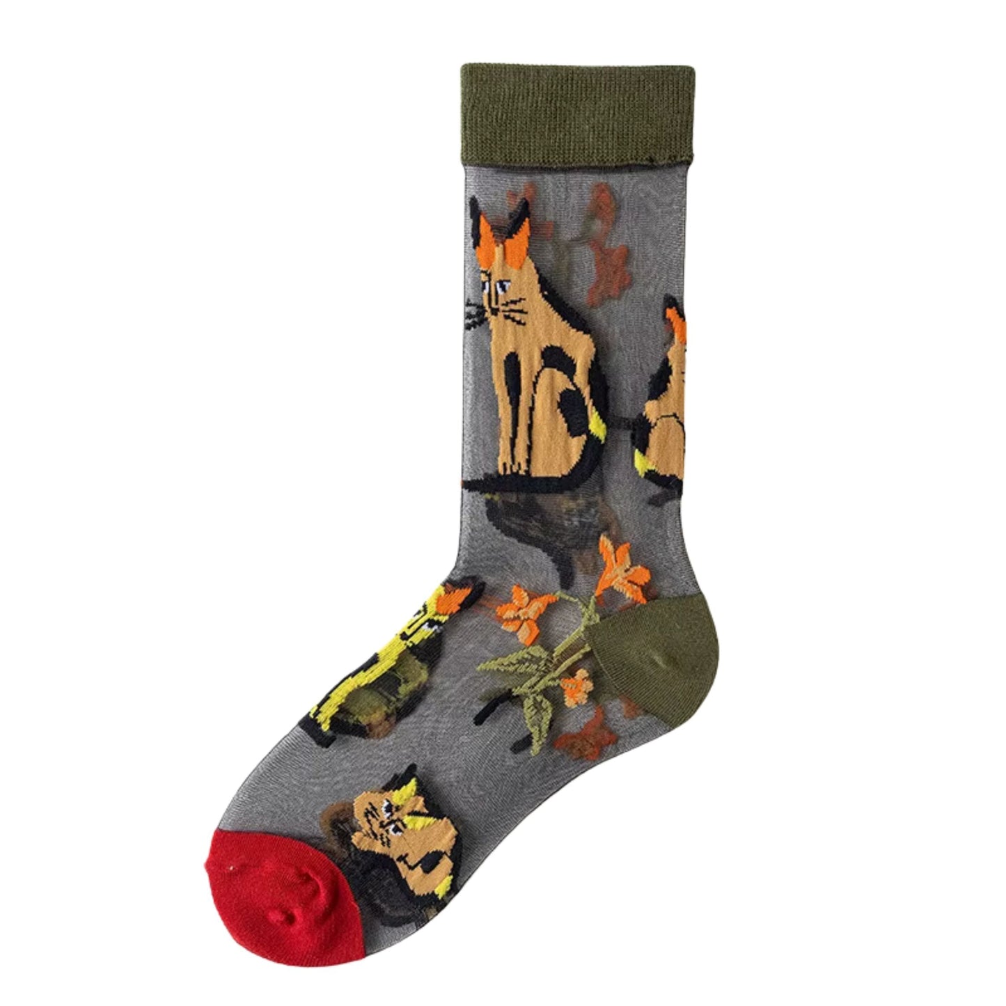 Sheer Plant Lover Socks in 5 Nature-Inspired Styles [Fits Size 5-9]  DAME BOHEME