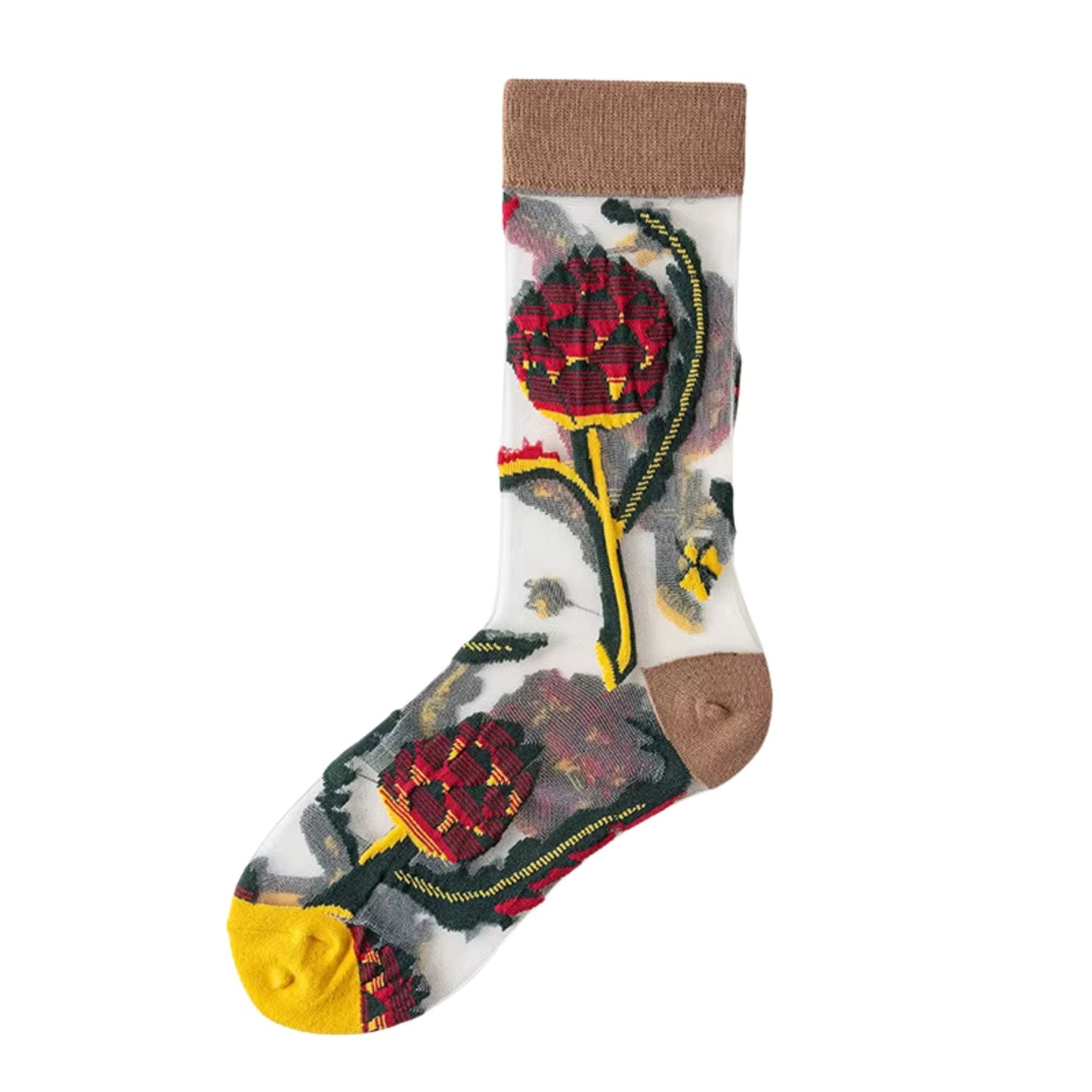 Sheer Plant Lover Socks in 5 Nature-Inspired Styles [Fits Size 5-9]  DAME BOHEME