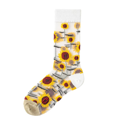 Sheer Plant Lover Socks in 5 Nature-Inspired Styles [Fits Size 5-9]  DAME BOHEME
