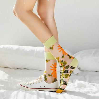 Sheer Plant Lover Socks in 5 Nature-Inspired Styles [Fits Size 5-9]  DAME BOHEME