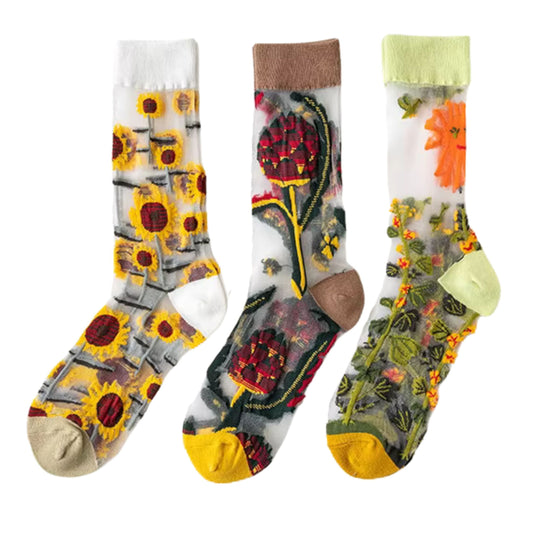 Sheer Plant Lover Socks in 5 Nature-Inspired Styles [Fits Size 5-9]  DAME BOHEME