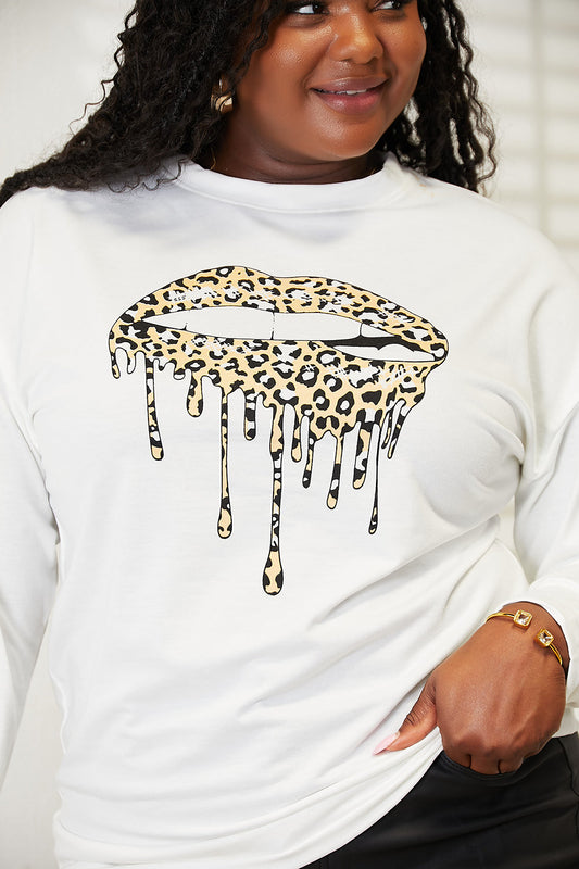 Simply Love Graphic Dropped Shoulder Round Neck Sweatshirt  DAME BOHEME