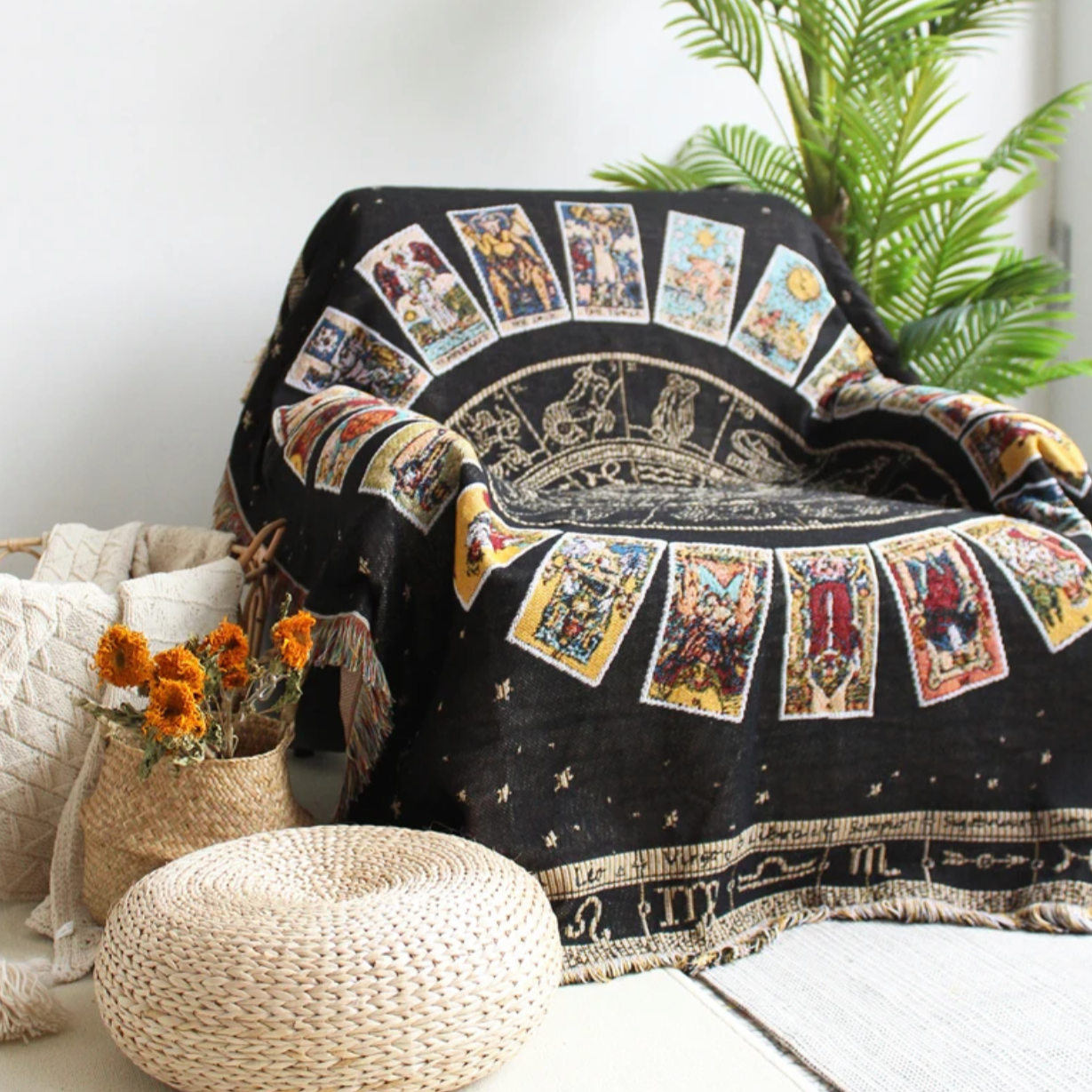 Tarot Deck Woven Tapestry/Throw  DAME BOHEME