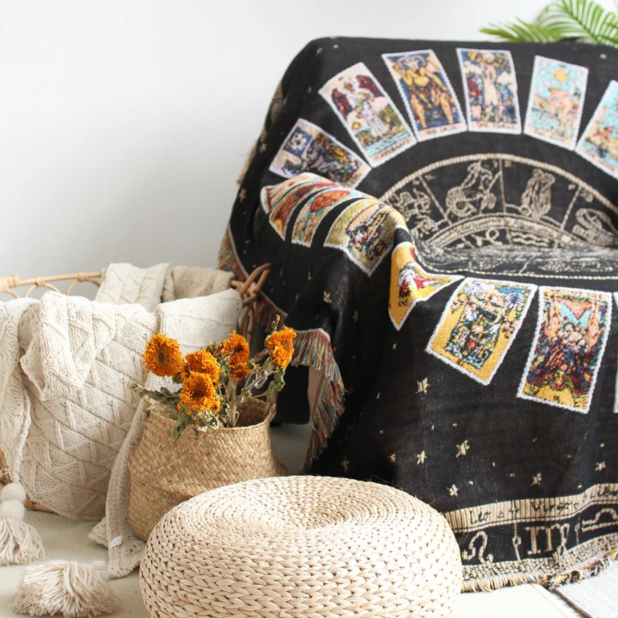 Tarot Deck Woven Tapestry/Throw  DAME BOHEME