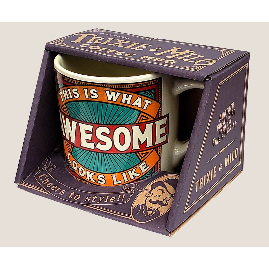 This is What Awesome Looks Like Ceramic Mug | Vintage Style | Design on Both Sides | In a Gift Box  DAME BOHEME