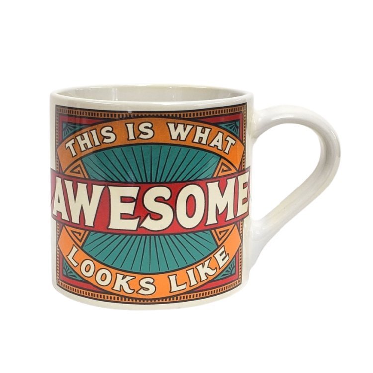 This is What Awesome Looks Like Ceramic Mug | Vintage Style | Design on Both Sides | In a Gift Box  DAME BOHEME