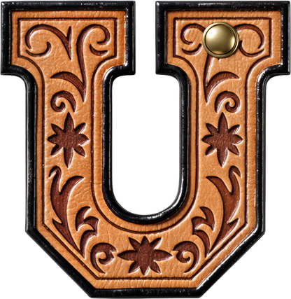 Monogrammed Initial Western Leather Look Saddle Longhorn Cowboy Cowgirl Kitchen Dish Towels Made in America  DAME BOHEME