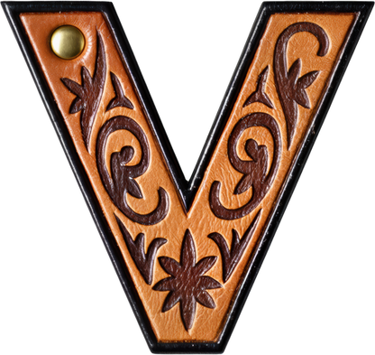 Monogrammed Initial Western Leather Look Saddle Longhorn Cowboy Cowgirl Kitchen Dish Towels Made in America  DAME BOHEME