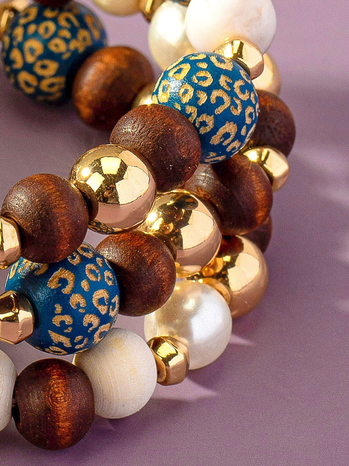 Wood Carved Animal Prints Bracelets 3 Piece Set LA3accessories