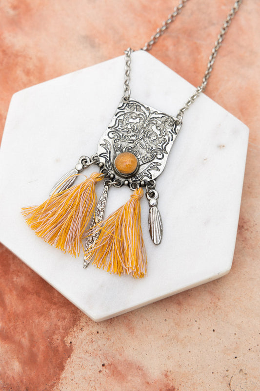 Western Bohemian Tassel Pendant Necklace  DAME BOHEME