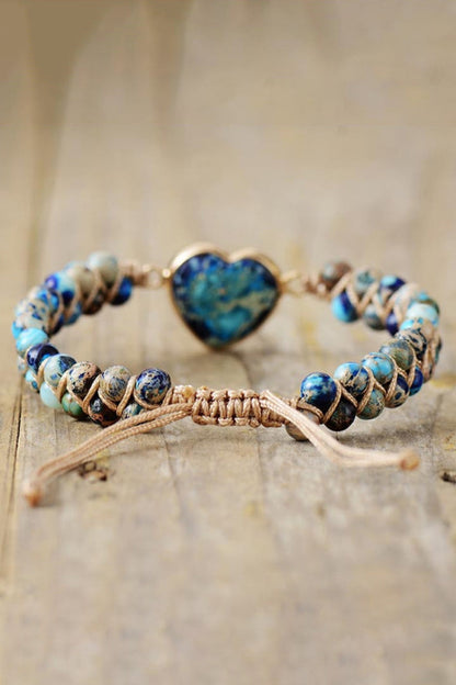 Handmade Heart Shape Natural Stone Bracelet  DAME BOHEME