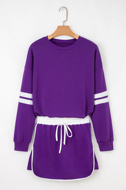 Sophia Varsity Sportwear Casual 2 Piece Skirt Outfit Set  DAME BOHEME