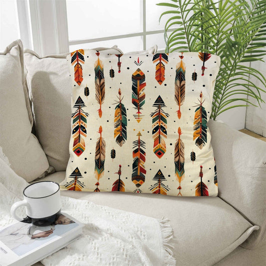 Aztec Feathers Pillow Case Made in America  DAME BOHEME