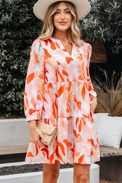 Sierra Print Long Sleeve Floral Bohemian Dress  DAME BOHEME