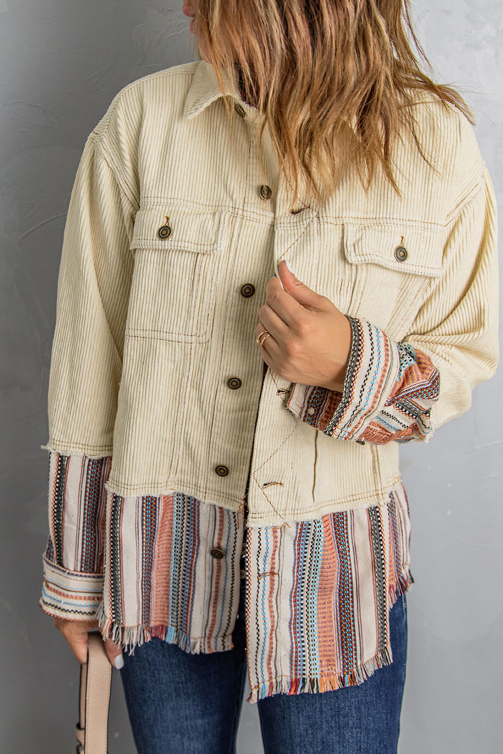 Lyla Button Up Corduroy Jacket  DAME BOHEME